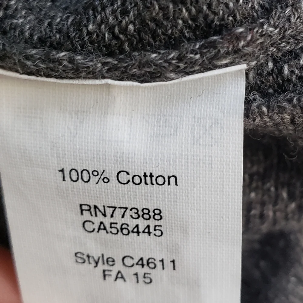 J.Crew Cotton Gray V-Neck Sweater